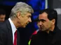 Arsene Wenger attempting to intimidate Roberto Martinez on December 22, 2012