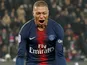 Kylian Mbappe celebrates scoring for PSG on January 19, 2019
