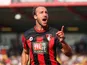 Glenn Murray of Bournemouth celebrates scoring his team's first goal during the Barclays Premier League match between A.F.C. Bournemouth and Watford at Vitality Stadium on October 3, 2015 in Bournemouth, United Kingdom. 