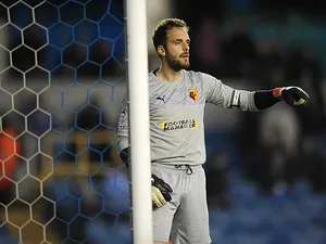 Watford goalkeeper Manuel Almunia in action on April 16, 2013