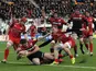 Saracens' Joel Tomkins scores a try against London Welsh on March 3, 2013