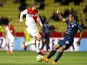 Monaco's Bulgarian forward Dimitar Berbatov vies with Montpellier's Brazilian defender Vitorino Hilton during the French L1 football match Monaco (ASM) vs Montpellier (MHSC) on April 7, 2015