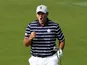 Patrick Reed celebrates during day one of the Ryder Cup on September 28, 2018