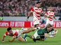 South Africa's Faf de Klerk scores their second try against Japan on October 20, 2019