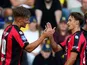 Irakli Yegoian celebrates a goal with SBV Excelsior teammate Noah Naujoks on August 7, 2026