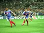 France striker David Trezeguet celebrates scoring the golden goal to win the Euro 2000 final