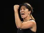 Danielle Collins reacts at the Australian Open on January 27, 2022
