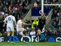 Owen Farrell scores a drop goal for England against New Zealand on December 1, 2012