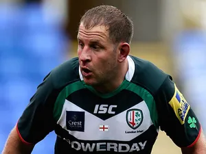 David Paice of London Irish in action during the Aviva Premiership match between London Irish and Exeter Chiefs at Madejski Stadium on September 21, 2013