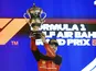 Ferrari driver Charles Leclerc celebrates winning the Bahrain Grand Prix on March 20, 2022.