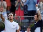 Andy Murray and Feliciano Lopez celebrate reaching the Queen's doubles final on June 22, 2019