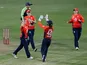 Katherine Brunt of England celebrates the wicket of Rachael Haynes of Australia on July 31, 2019