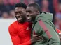 Bayern Munich's Alphonso Davies and Dayot Upamecano pictured on December 9, 2025