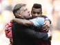 Ricardo Vaz Te and Sam Allardyce celebrate winning promotion with West Ham in 2012