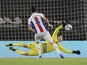 Crystal Palace's Luka Milivojevic sees his penalty saved by Asmir Begovic of Bournemouth in their EFL Cup clash on September 15, 2020