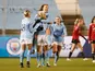 Caroline Weir celebrates scoring for Manchester City Women against Manchester United Women on February 12, 2021