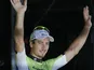 Stage winner Peter Sagan of Slovakia celebrates on the podium after the seventh stage of the Tour de France on July 5, 2013