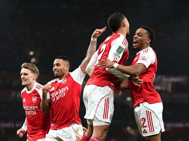 Arsenal penalty party: Gunners secure EFL Cup semi-final spot as Crystal Palace crash out
