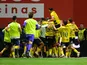 Gil Vicente players celebrate goal on September 14, 2025