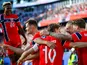 Antonio Nusa, Martin odegaard, Erling Braut Haaland and David Moller Wolfe of Norway celebrate after sxoring 0-1 during the FIFA World Cup 2026 group stage football match between Iraq and Norway on June 16, 2026