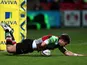 Harlequins' Sam Smith scores his team's second try against Gloucester on March 29, 2013
