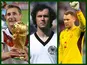 Miroslav Klose, Franz Beckenbauer, Manuel Neuer Germany composite
