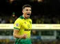 Norwich City's Ben Godfrey celebrates on September 14, 2019