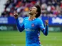 Atletico Madrid's Joao Felix celebrates scoring their first goal on February 19, 2022