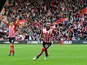 Nathan Redmond celebrates during the Premier League match against Burnley at St Mary's Stadium on October 16, 2016
