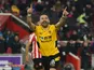 Joao Moutinho celebrates scoring for Wolverhampton Wanderers in January 2022