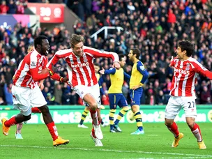 Stoke three up against Arsenal