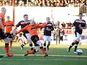 Dundee United's Willo Flood scores his team's third goal against rivals Dundee on December 9, 2012