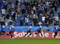  Alaves' Victor Laguardia celebrates scoring their first goal with teammates on September 25, 2021