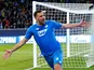 Hoffenheim forward Ishak Belfodil celebrates opening the scoring in his side's Champions League clash with Manchester City on October 2, 2018