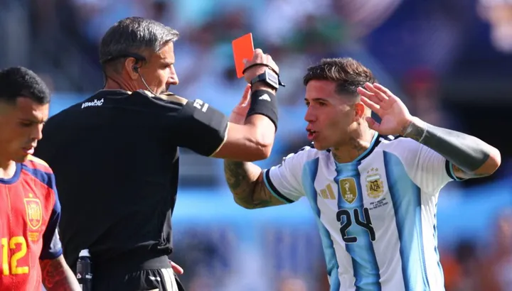 Enzo Fernandez red card creates history as Argentina set unwanted World Cup final record