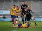 Exeter Chiefs' Sam Simmonds in action with Bath's Miles Reid in the Premiership semi-final on October 10, 2020