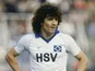 Kevin Keegan in action for SV Hamburg during a German League match