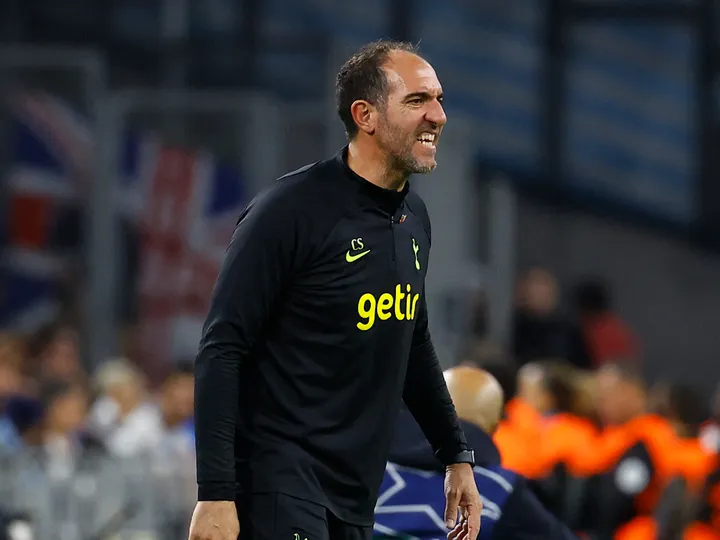 Cristian Stellini reacts as Tottenham qualify for Champions League last 16