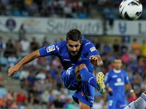 Getafe's Xavi Torres in action on August 26, 2012