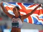 Katarina Johnson-Thompson celebrates winning World Championships gold on October 3, 2019