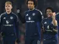 Manchester United's Tyrell Malacia, Toby Collyer and Joshua Zirkzee pictured on January 13, 2025