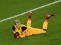 Loris Karius makes a save during the EFL Cup semi-final between Southampton and Liverpool on January 11, 2017