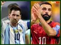 Argentina vs. Egypt, Lionel Messi, Mohamed Salah composite
