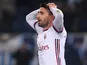 AC Milan's Fabio Borini reacts during the Coppa Italia semi-final against Inter Milan on February 28, 2018