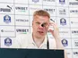 Goteborgs coach Stefan Billborn during a press conference