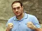 Tyson Fury poses for photos after a press conference on March 7, 2013