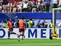 Mikel Merino celebrates after scoring against Belgium on July 10, 2026