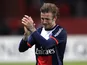 Paris Saint Germain's midfielder David Beckham cries as he leaves the field during his last ever match on May 18, 2013