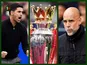 Mikel Areta, Pep Guardiola, Premier League trophy composite