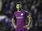 Sergio Aguero in action during the FA Cup game between Wigan Athletic and Manchester City on February 19, 2018